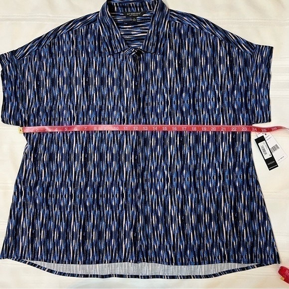 Liverpool Los Angeles Abstract‎ Print Camp Shirt in Linear Abst Prnt Sz S NWT - Picture 10 of 13